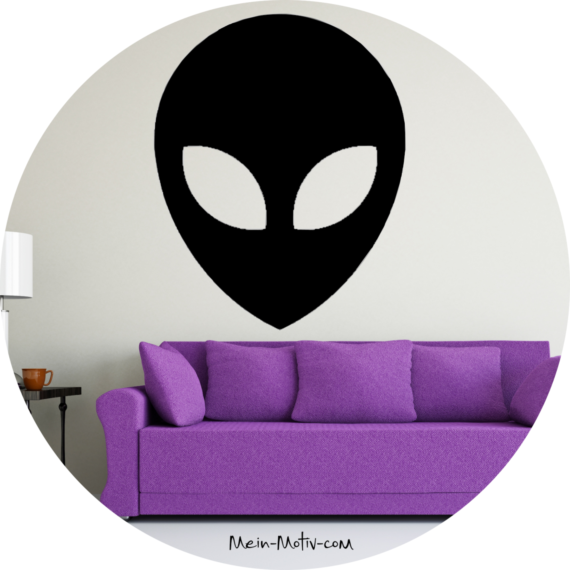 Wandtattoo 46223 Alienkopf Silhouette